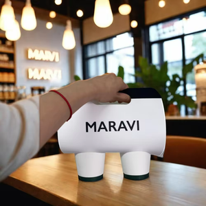 ถ้วยกาแฟแบบพกพาที่ใส่กาแฟ2ถ้วยที่ใส่กาแฟกล่องกระดาษแข็งเป็นมิตรกับสิ่งแวดล้อม - Product Image 1