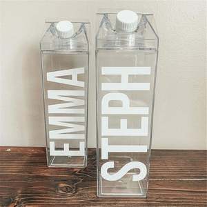 500/1000Ml <b>Bpa</b> <b>Free</b> Clear Plastic Tumbler Custom Logo Square Clear Reusable Carton <b>Water</b> <b>Bottle</b> Transparent Plastic Milk <b>Bottle</b> - Product Image 6