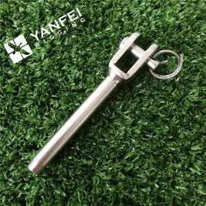 Terminal tali kawat baja tahan karat, Terminal rahang/garpu Fitting ujung kancing Swage