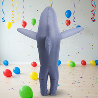 Costume de requin gris gonflable pour adulte, convient aux personnes de 1,5 à 2 m de taille. Idéal pour Noël, le cosplay, les fêtes, les spectacles sur scène et les soirées costumées.