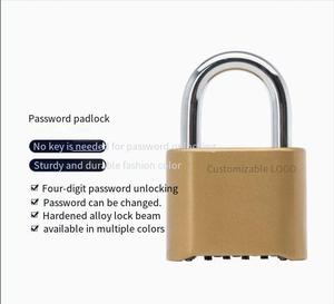 <span class=keywords><strong>Cadenas</strong></span> mécanique à code en alliage de zinc, sans clé, 4 positions, pour porte de camionnette, antivol, finition dorée HD02 - Product Image 2