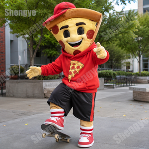 Costume da Mascotte Pizza in Peluche Personalizzato OEM del Marchio Shengye, Personaggio Alimentare Divertente per Eventi Commerciali e Marketing del Brand - Product Image 1