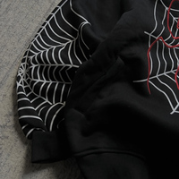 Sweat-shirt à capuche avec impression de logo personnalisé, motif araignée, broderie 3D, veste à capuche surdimensionnée unisexe