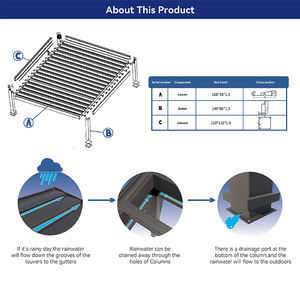 Pérgola Moderna de Aluminio DEEZON, Techo Impermeable Bioclimático, Pérgolas Motorizadas con Revestimiento en Polvo para Uso en Restaurantes - Product Image 6