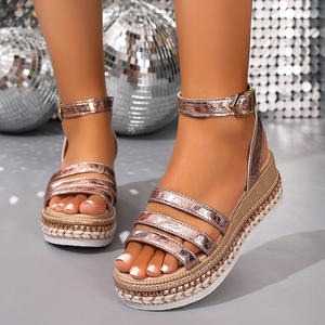 Zapatos de Verano Estilo Europeo Americano para Mujer, con Hebilla, Casuales, Cómodos, con Suela Gruesa y Plataforma para Aumentar la Estatura - Product Image 6