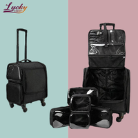 Chariot de coiffeur professionnel, sac de maquillage, valise de beauté à roulettes, valise de maquillage de voyage, logo personnalisé, valise de salon de coiffure