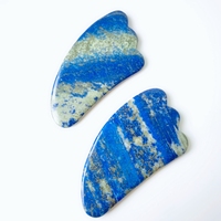 Râpeur Gua Sha en pierre de jade naturelle et lapis-lazuli DIY, masseur facial en lapis-lazuli, soin de la peau du visage