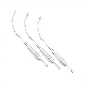 Tubo de succión manual Yankauer de metal, 11-3/4" a 12-1/4" (25-31 cm), certificado CE, para succión de alto volumen, fabricado en Pakistán - Product Image 1