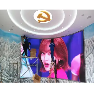Indoor HD p2 p3 p4 Full color Curved Soft Flexible Led Display Screen Exhibition Trade Show TV Show Video Wall
