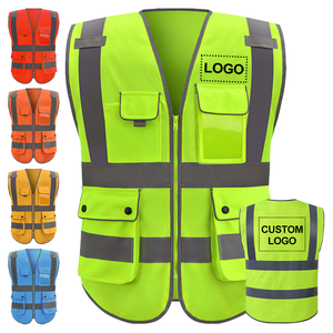 Idée cadeau gilet de sécurité personnalisé vêtements de sécurité réfléchissants vente en gros polyester multi-poches imperméable vêtements de travail pour hommes pour hommes - Product Image 1