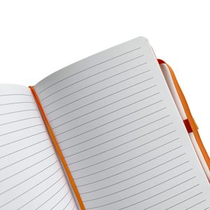 Set de Regalo de Papelería Empresarial Personalizado A5 con Estampado en Caliente, Impresión UV, Cuaderno de Tapa Dura de Cuero PU Naranja y Bolígrafo - Product Image 3