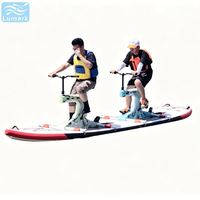 Vélo aquatique à pédales pour 2 personnes, avec cadre en plastique, grand tapis flottant plat SUP, technologie Drop Stitch, rangement facile, pour lac, du fabricant chinois Lumark