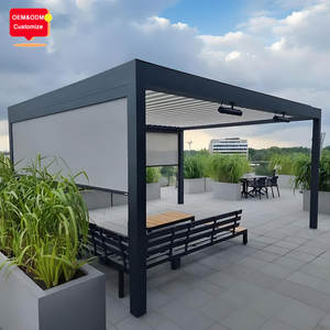Pergola Bioclimatica in Alluminio di Alta Qualità con Tetto a Lamelle Orientabili, Montaggio a Parete, Dimensioni Personalizzabili per Progetti Residenziali in <span class=keywords><strong>Slovenia</strong></span> - Product Image 3