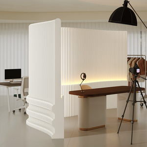 Divisor de Oficina Plegable y Expandible, Estructura de Panal de Abeja, Papel Kraft, <span class=keywords><strong>Diseño</strong></span> Moderno y Minimalista, Pantalla para Transmisión en Vivo - Product Image 2