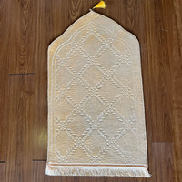 Tapis de prière musulman portable en polyester et mousse gaufrée antidérapant, lavable pour la maison, les voyages, la voiture et le camping