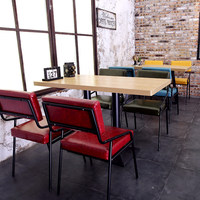 Chaise de salle à manger mobile minimaliste et moderne avec dossier, cadre en fer, pour la maison, le restaurant, le café, origine Chine