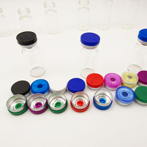 White Borosilicate Glass Chromatographic Vials 10ml <b>Crimp</b> Top With Rubber Stopper Sample <b>Set</b> - Product Image 1