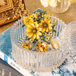 30 Sheets/pack of PET <strong>Stickers</strong>, Including 6 Materials for the Gem Blossoming Series Gem Flower Handnet - Product Image 3