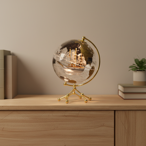 Wellfun Factory Carte du monde Globe transparent pour décoration de bureau Décoration de table Cadeau et éducation - Product Image 1