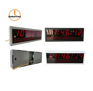 2.3" 6 Digit PoE Clock for Airports, Red LED Display, Automatic Daylight Saving Time Adjustment