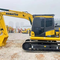 Excavatrice Komatsu PC130-7 d'occasion à bas prix, godet de 0,53 m, 13 tonnes, modèle 2012-2025, boîte de vitesses et moteur à vendre