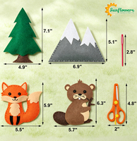 Kit de Manualidades de Fieltro para Coser, Set de Animales de Fieltro Precortados con Agujas, Tijeras e Hilos Seguros, Regalo Creativo Educativo de Artes y Manualidades
