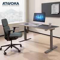 Escritorio Eléctrico de Altura Ajustable ATWOKA, Sistema de Seguridad Anticolisión, Diseño Moderno, Garantía de 3 Años para Oficina