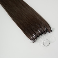Neuer Stil H6 Russische Echthaarverlängerung, doppelt gezogen, Großhandel, gefärbt, individuelle Farbe, seidig glatt, Remy Micro-Loop Federn