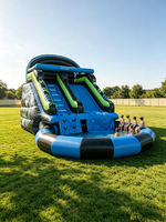 Toboggan aquatique sur le thème du football Yibei avec piscine, toboggan aquatique gonflable en PVC de qualité commerciale pour les fêtes en plein air et les entreprises de location