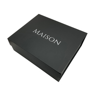 Coffret cadeau magnétique noir de luxe imprimé personnalisé, boîtes cadeaux en gros avec couvercle magnétique