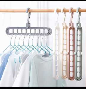 Multifunctional Nine-hole Plastic Storage <b>Rack</b>, Foldable Magic Clothes Hanger - Product Image 4