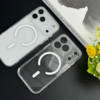 Coque de téléphone transparente magnétique anti-jaunissement de haute qualité avec protection d'appareil photo pour iPhone 17 16 Pro Max