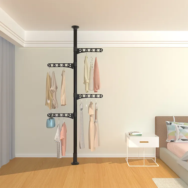 The clothes hanging rack assembly in the household rental room is simple and super practical foldable hook coat rack