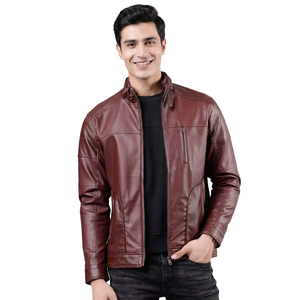 Men's Fashionable Heavyweight <b>Leather</b> <b>Jacket</b> with Stand Collar Unique Design for <b>Winter</b> Outdoor Wear Regular Size <b>jacket</b> for men - Product Image 1