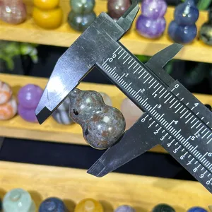 Mini Size Carving Product Crystal Crafts Natural Stone Polishing Small Mixed Material Gourds For Gift Decoration