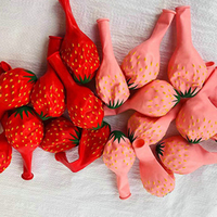 12 doux fraise 12 pouces Latex ballon ensemble joyeux anniversaire j'aime fraise ballon été hawaïen fête décoration fournitures