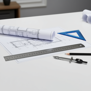 Ttake Semi Rigid Stainless Steel Ruler 30 Cm Straight Edge <b>Measuring</b> <b>Tool</b> For Drafting And Engineering Use - Product Image 3