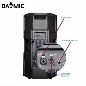 Venta caliente de fábrica de plástico de 15 pulgadas altavoz de frecuencia de rango completo activo altavoz de bocina de Audio profesional bidireccional - Product Image 3