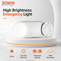 Lampe de Secours LED Rechargeable à Double Faisceau 270LM, Lampe à Double Tête Réglable avec Batterie de Secours pour Usage Commercial