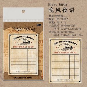 30 hojas/paquete Time Poetry Series American Retro Hand Account Conveniencia Pegatinas Material Decoración Collage - Product Image 6