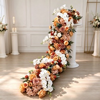 Vente en gros de rangées de fleurs artificielles durables de la marque Panda pour mariage, fiançailles, fête, arrangement floral en soie, décoration de table