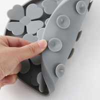 Gamelle d'alimentation lente en silicone à motif floral, avec base à ventouse, antidérapante, étanche, de qualité alimentaire, portable et moderne pour animaux de compagnie