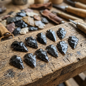 Pointe de flèche en obsidienne noire naturelle – Pierre de verre volcanique sculptée à la main, décoration d'intérieur, cadeau, vente en gros - Product Image 3