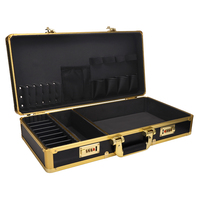 Mallette de barbier en aluminium pour tondeuse et kit de coiffure, boîte à outils organisatrice avec poignée portable et rangement sécurisé pour ciseaux Numlock