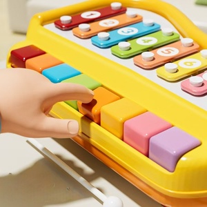 <span class=keywords><strong>Xylophone</strong></span> à 8 notes pour enfants, instrument de musique éducatif en plastique, jouet de percussion à manier à la main, 2-en-1 - Product Image 2