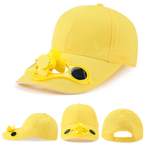Casquettes de baseball unisexes en coton personnalisables avec ventilateur solaire intégré, ajustables, pour sports d'été en extérieur - Product Image 1
