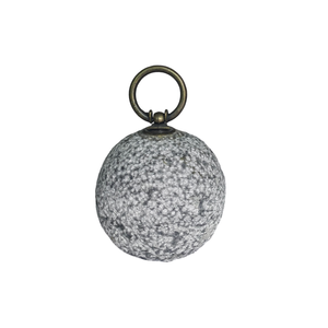 Tope de Puerta de Bola de Piedra Gris Natural Tallada, Diseño Art Deco con Mango de Metal, Patrón de Naturaleza Muerta, Decoración Navideña Móvil para el Hogar - Product Image 1