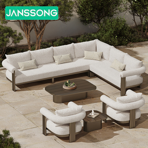 Juego de sofás en forma de L de aluminio Rosert Villa Patio Sofá al aire libre Hotel Jardín Muebles de exterior <span class=keywords><strong>Bar</strong></span> Juegos de jardín Muebles de metal modernos - Product Image 1
