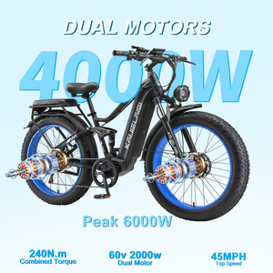 Bicicleta Eléctrica de Carretera de Aluminio de Alta Calidad con Batería de Litio Oculta de 35ah, 60v, Suspensión Completa, Motor Dual K801 para Adultos - Product Image 3