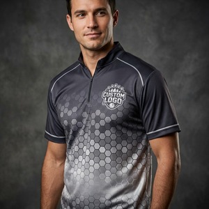 Conception personnalisée de vos propres chemises de fléchettes pour hommes avec impression numérique, confortables, à séchage rapide et respirantes, chemises de bowling pour hommes - Product Image 1